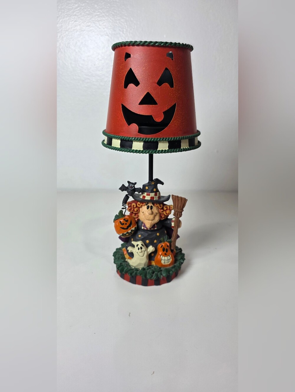 🎃 Vintage Kohl's Rustic Witch Tealight Candle Holder Halloween